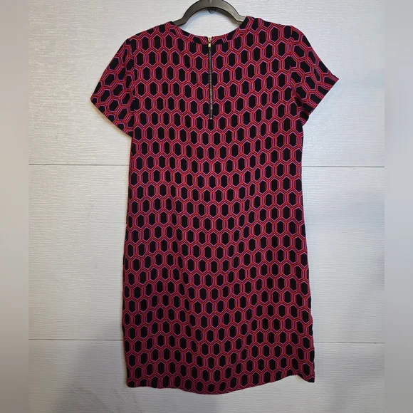 Adrienne Vittadini Fuchsia and Black Geometric Mini Dress - Picture 2 of 4